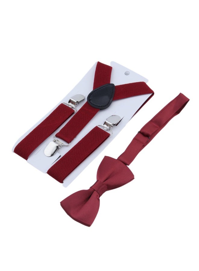 Child Kids Clip-on Suspenders Elastic Y-Shape Adjustable with Clips and Bow Tie Set for Boys and Girls - Image 3